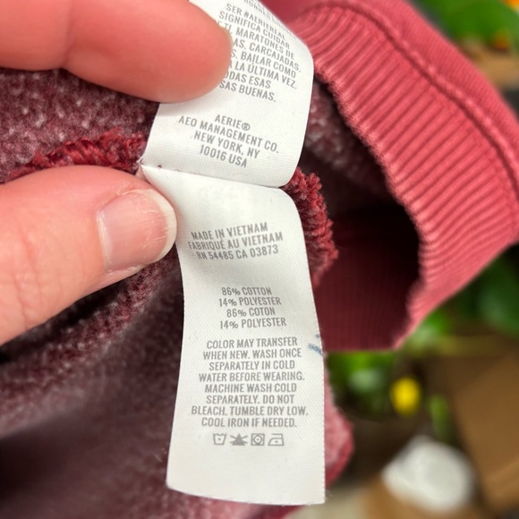 aerie snap oversized pullover, brick red, size small - Picture 8 of 11